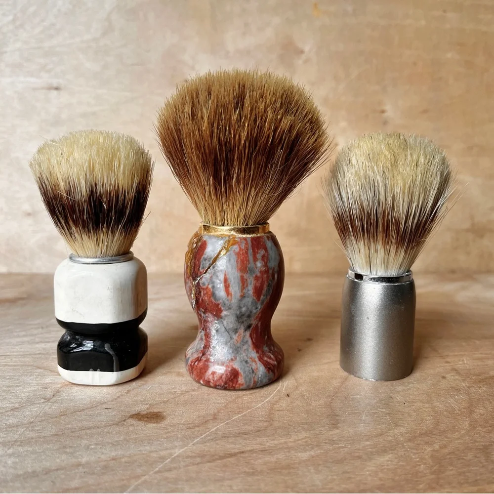 Vintage Shaving Brush Lot of 3 for Refurbish Craft or Repair Regina Calvin Klein
